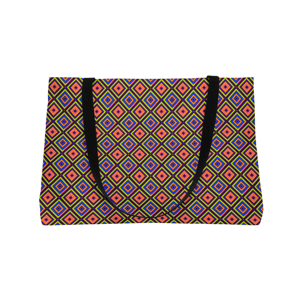 Diamond Ripples Weekender Tote Bag – Op-Art Pattern