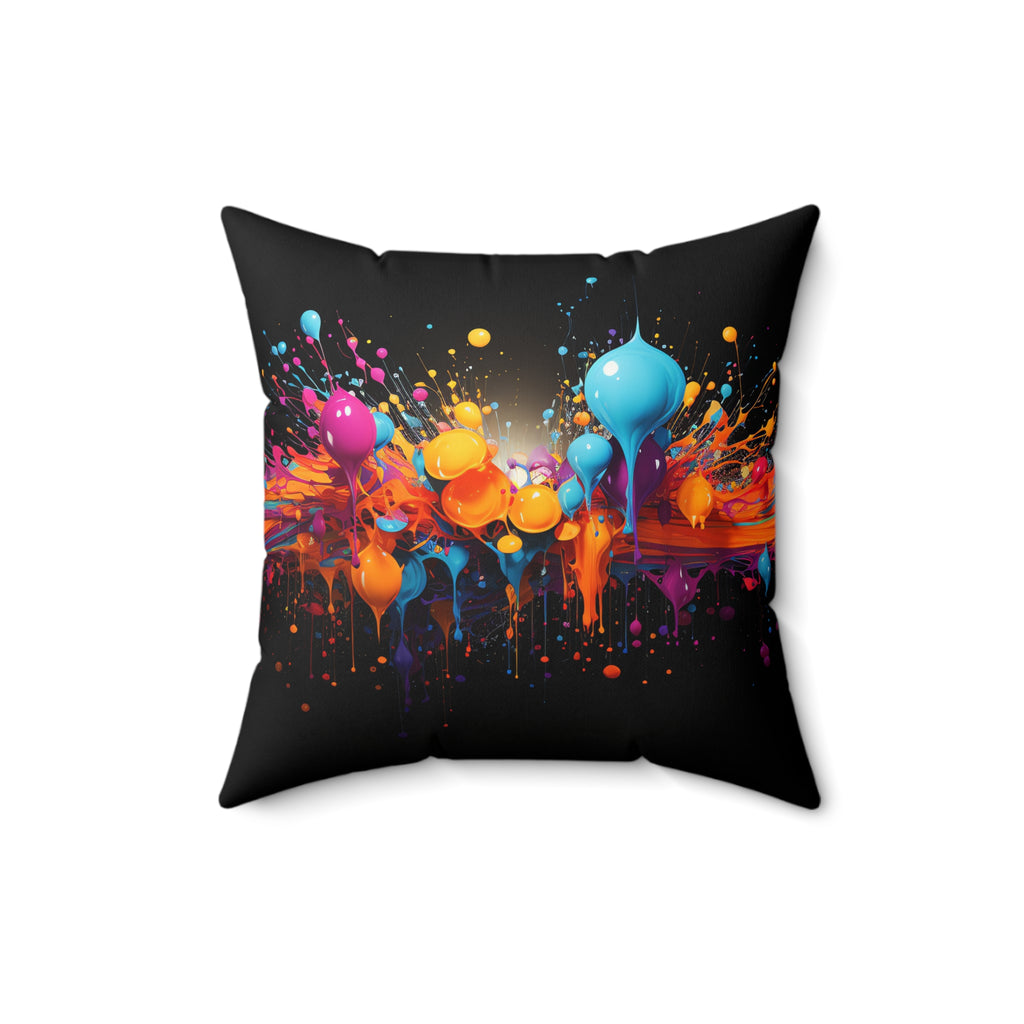 Midnight Paint Explosion Faux Suede Cushion – Splash Art