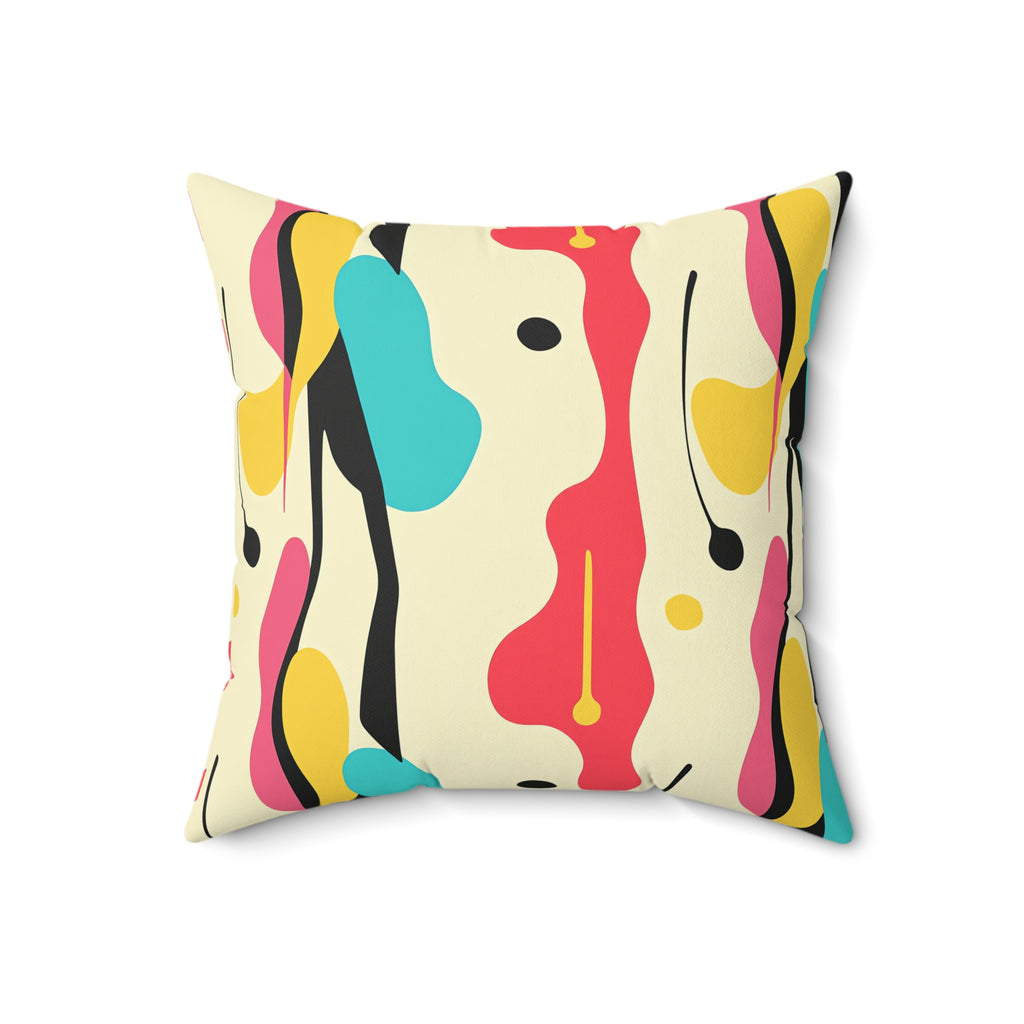 Cut-Out Blobs Faux Suede Cushion – Mid-Century Cut-Out Pattern