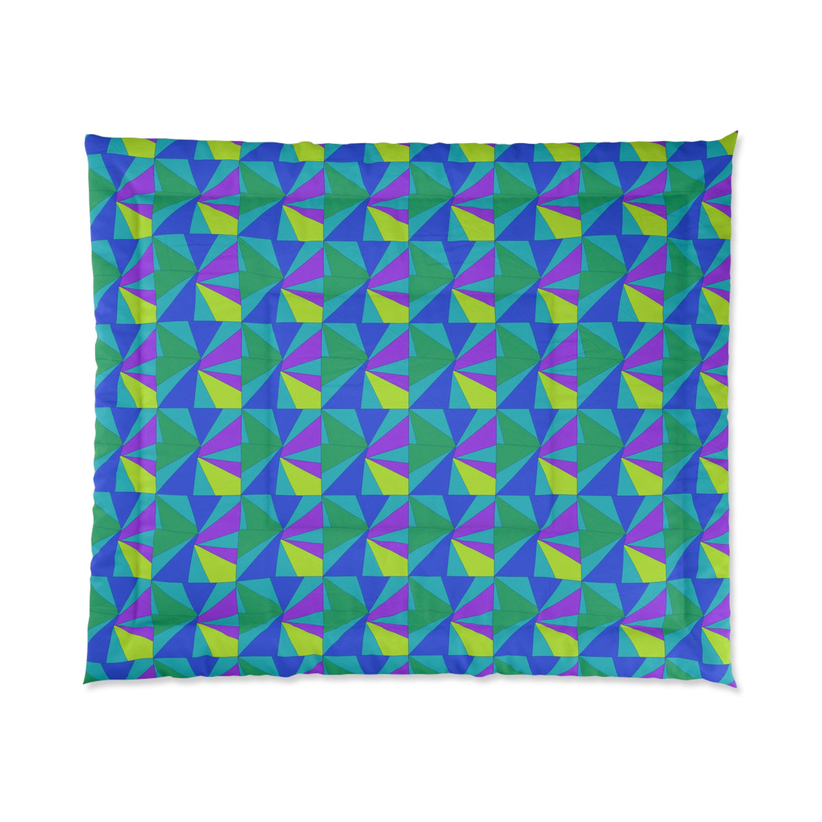 Cubist Sunburst Blocks Comforter – Peacock Jewel