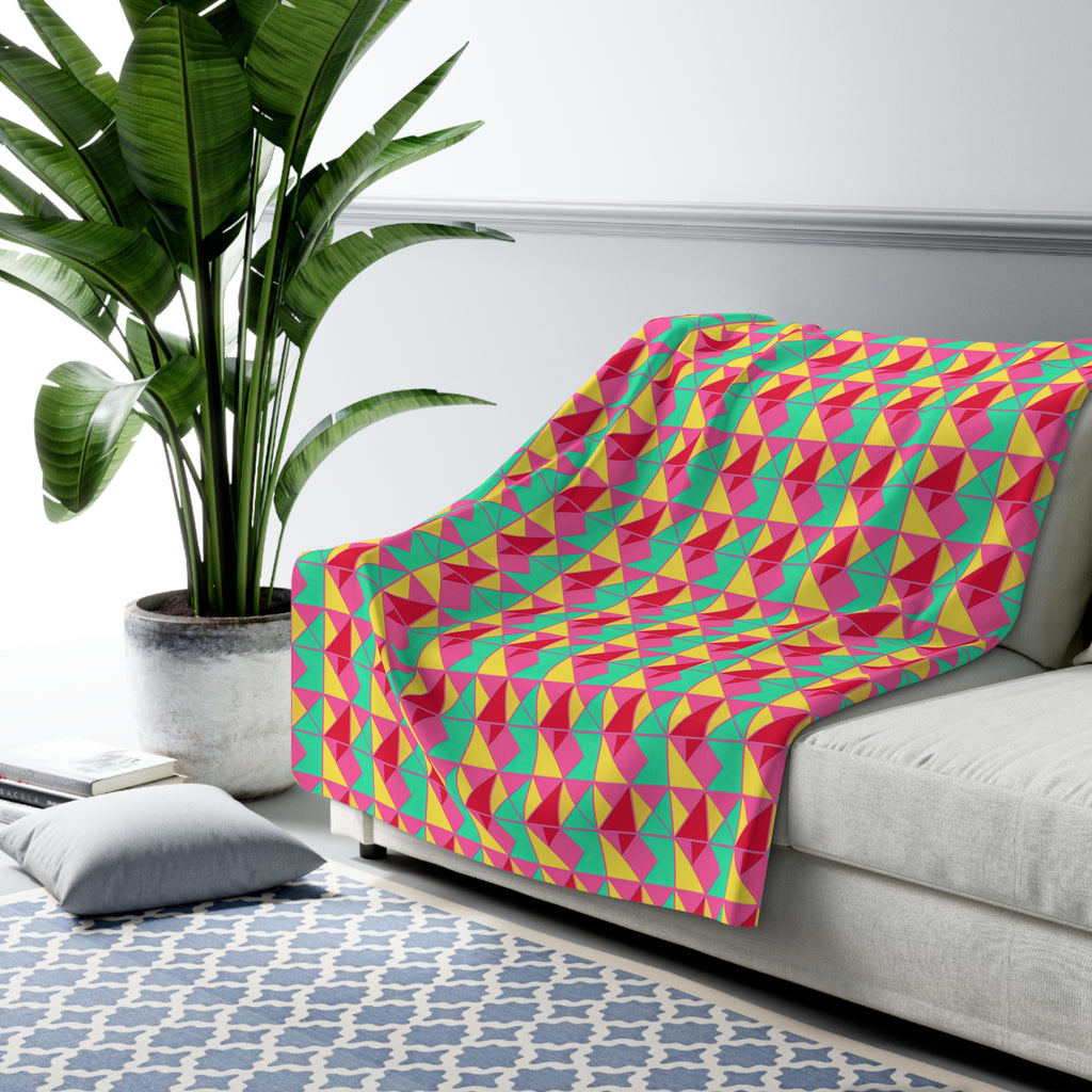 Jewel Block Quilt Sherpa Fleece Blanket – Candy Christmas