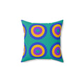 Giant Op-Art Jewel Rings Faux Suede Cushion – Peacock Jewel