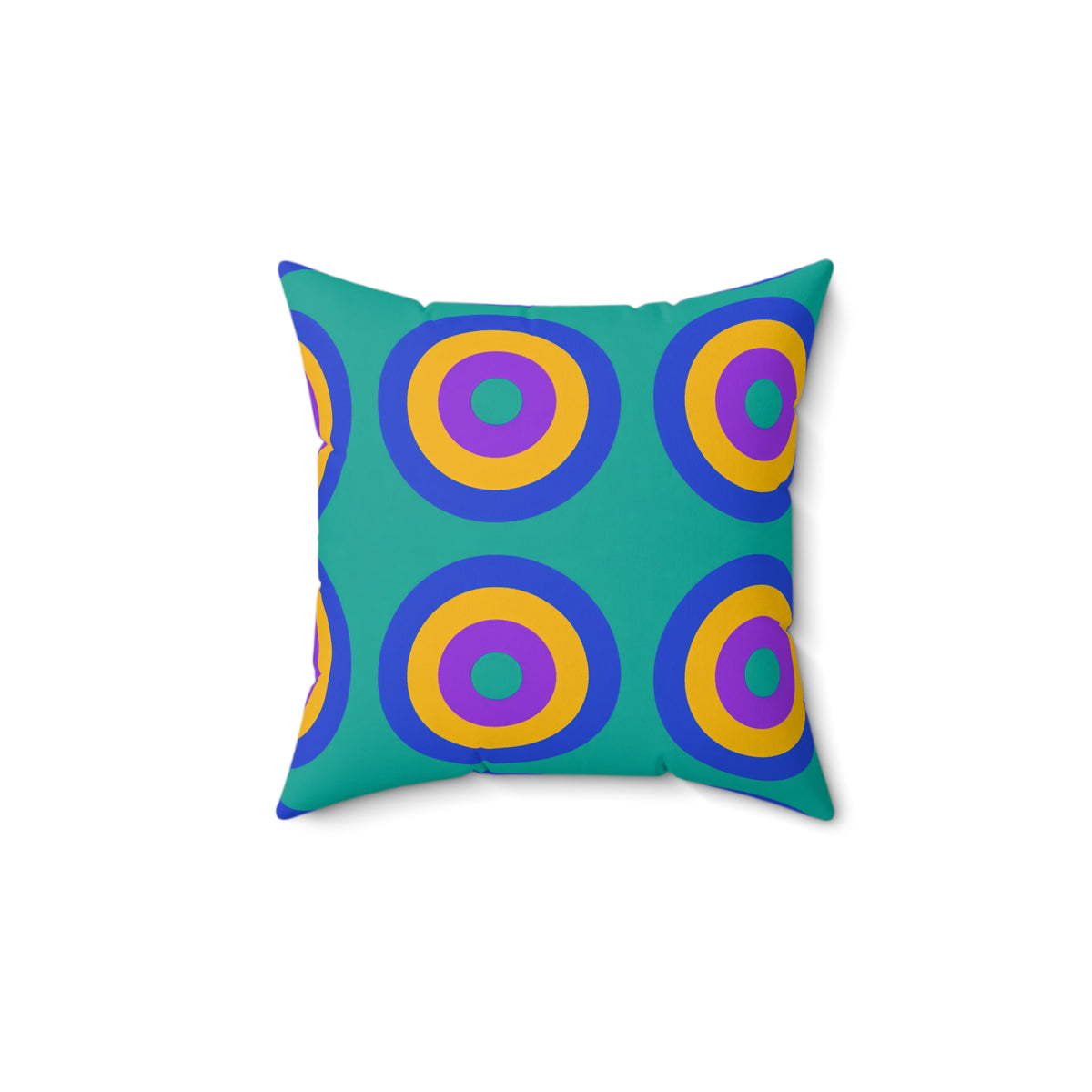 Giant Op-Art Jewel Rings Faux Suede Cushion – Peacock Jewel