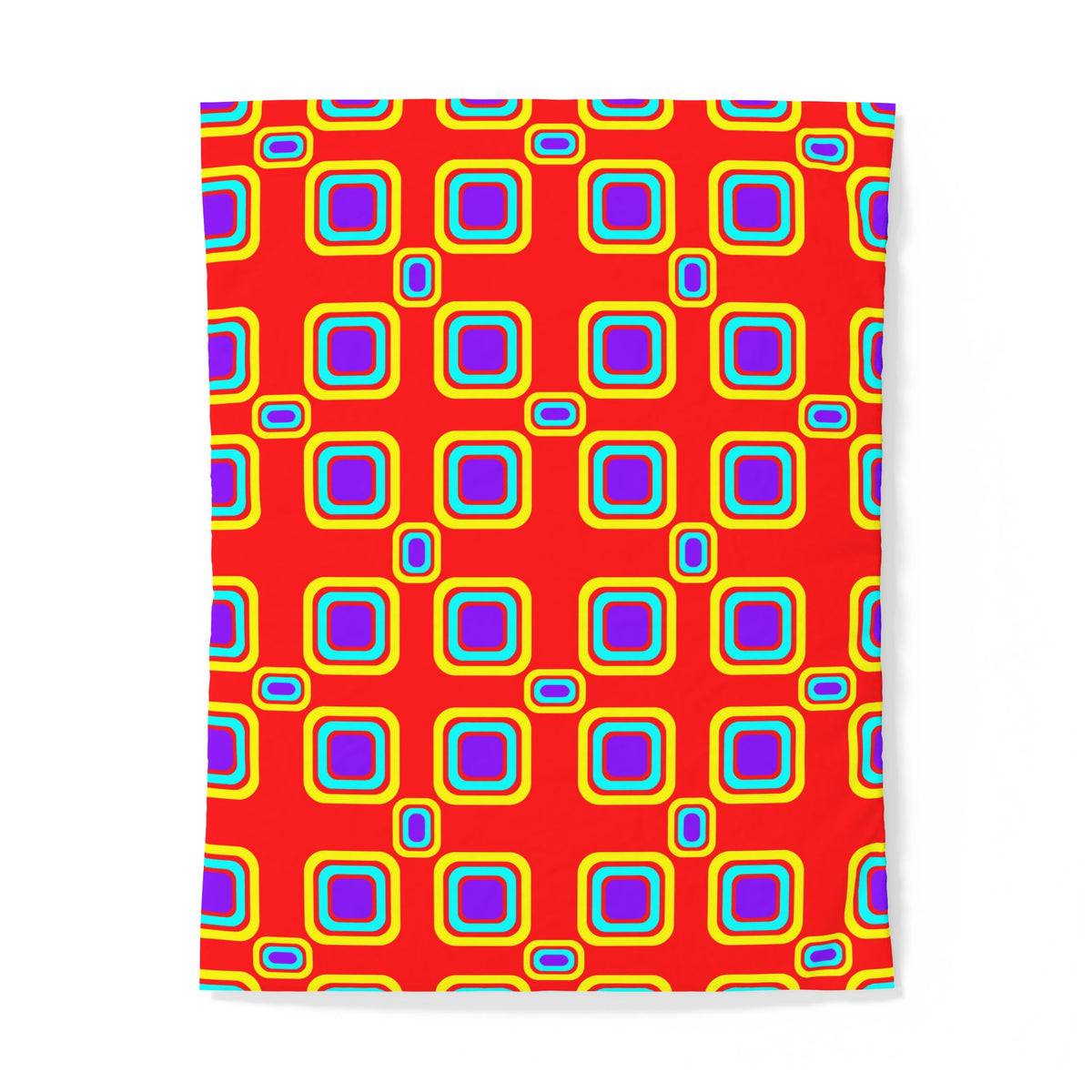 Big Ripple Squares Cotton Duvet Cover – Op-Art Concentric Squares Pattern