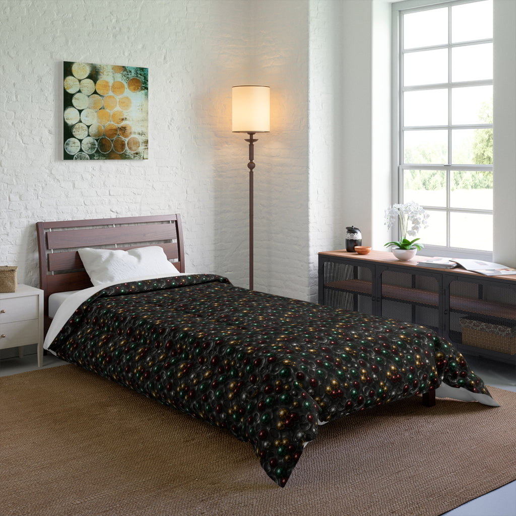 Jewel Bubble Clusters Comforter – Liquid Chrome Pattern
