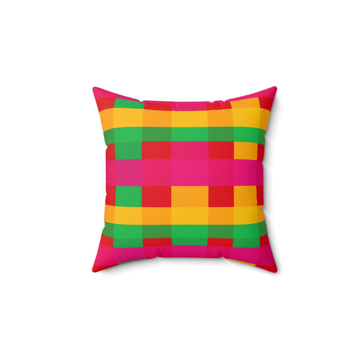 Grand Jewel Plaid Faux Suede Cushion – Ribbon Plaid Pattern