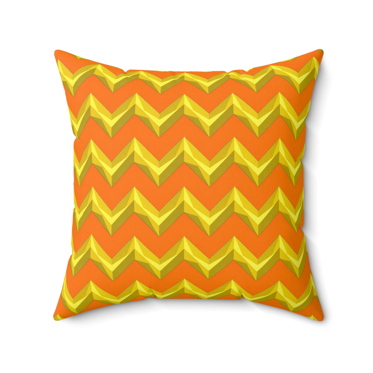 Broad Cut-Gem Chevrons Faux Suede Cushion – Hot Citrus Festive