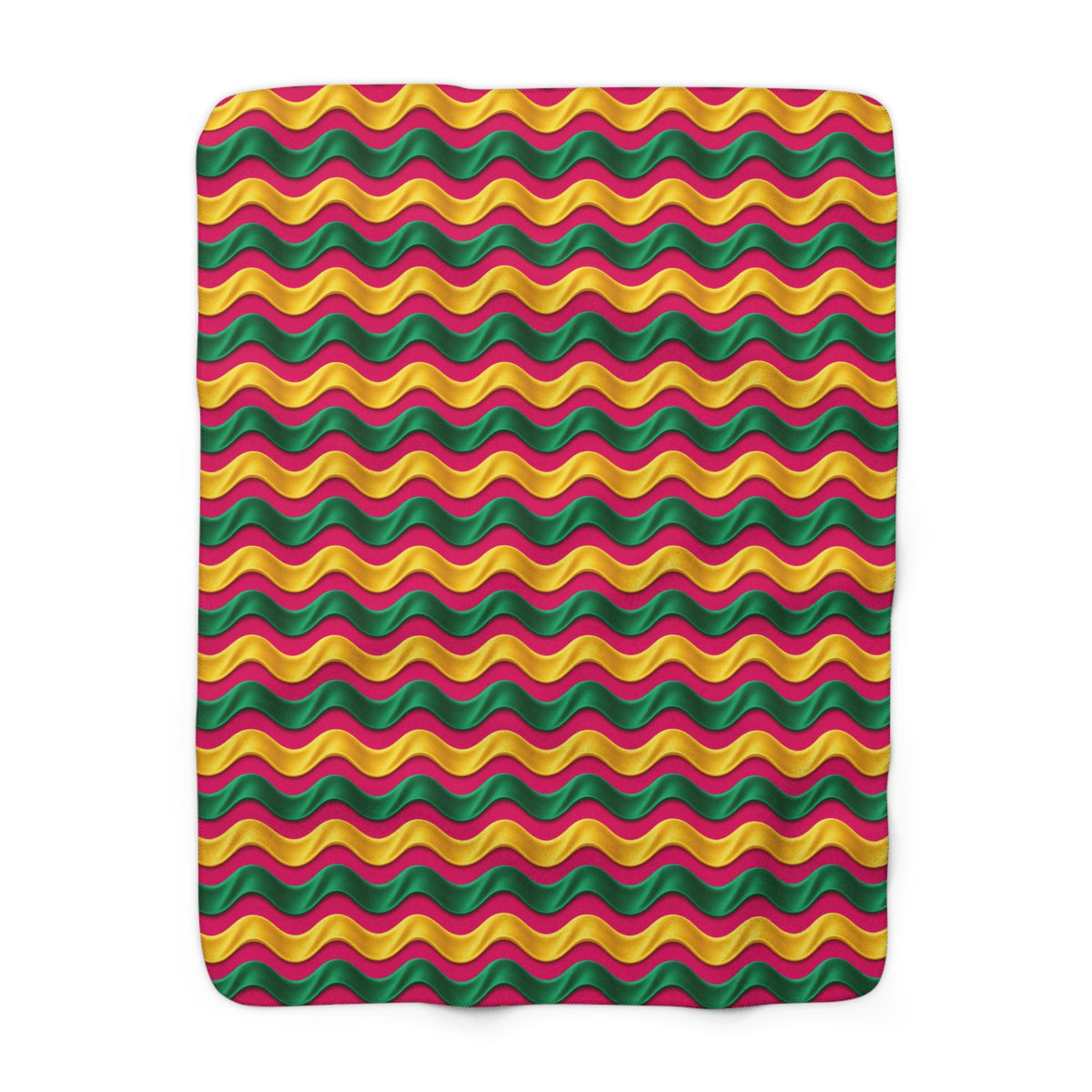 Satin Wave Bands Sherpa Fleece Blanket – Ribbon Waves Pattern