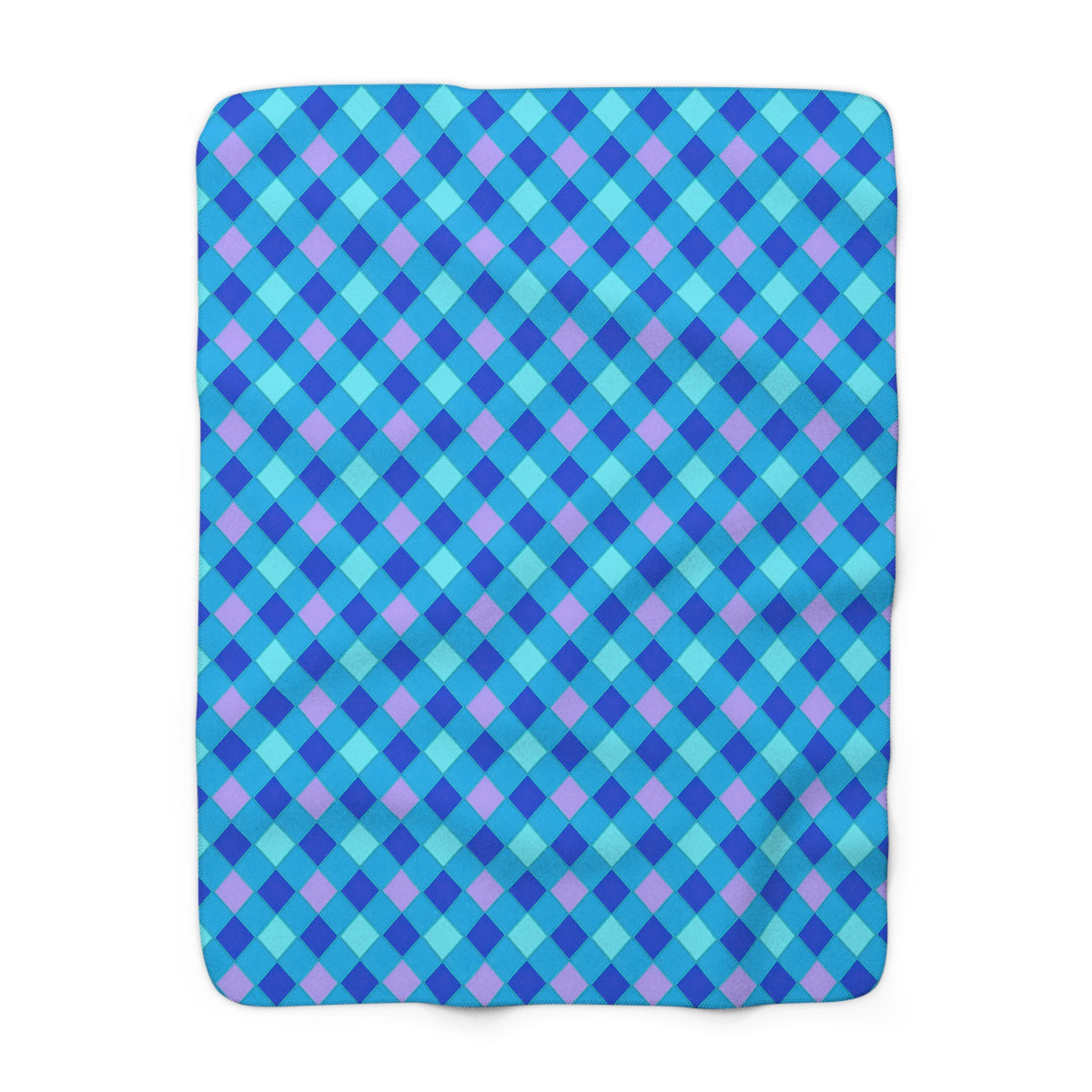 Jewel Harlequin Check Sherpa Fleece Blanket – Ice Jewel