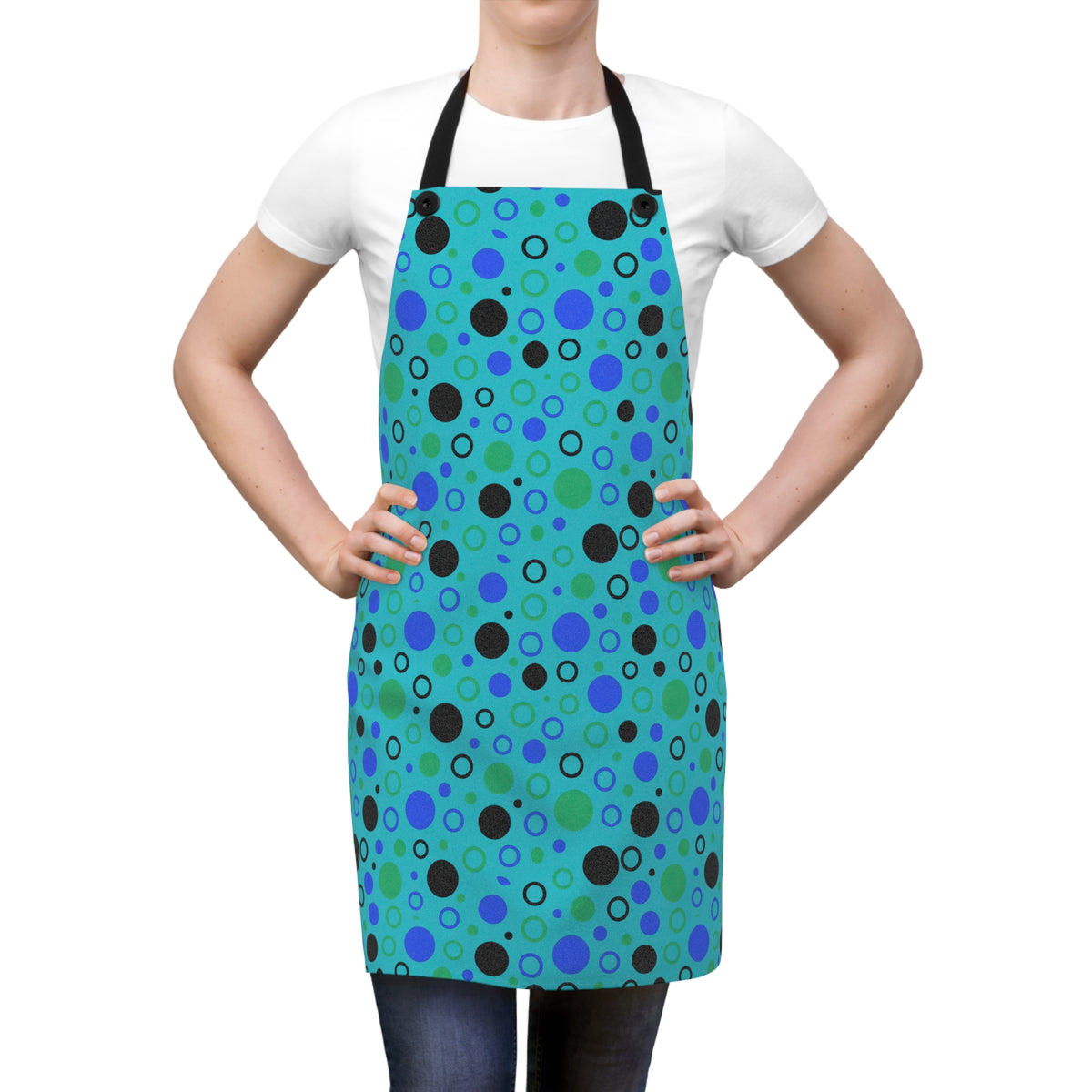 Bubble Outlines Apron – Peacock Jewel