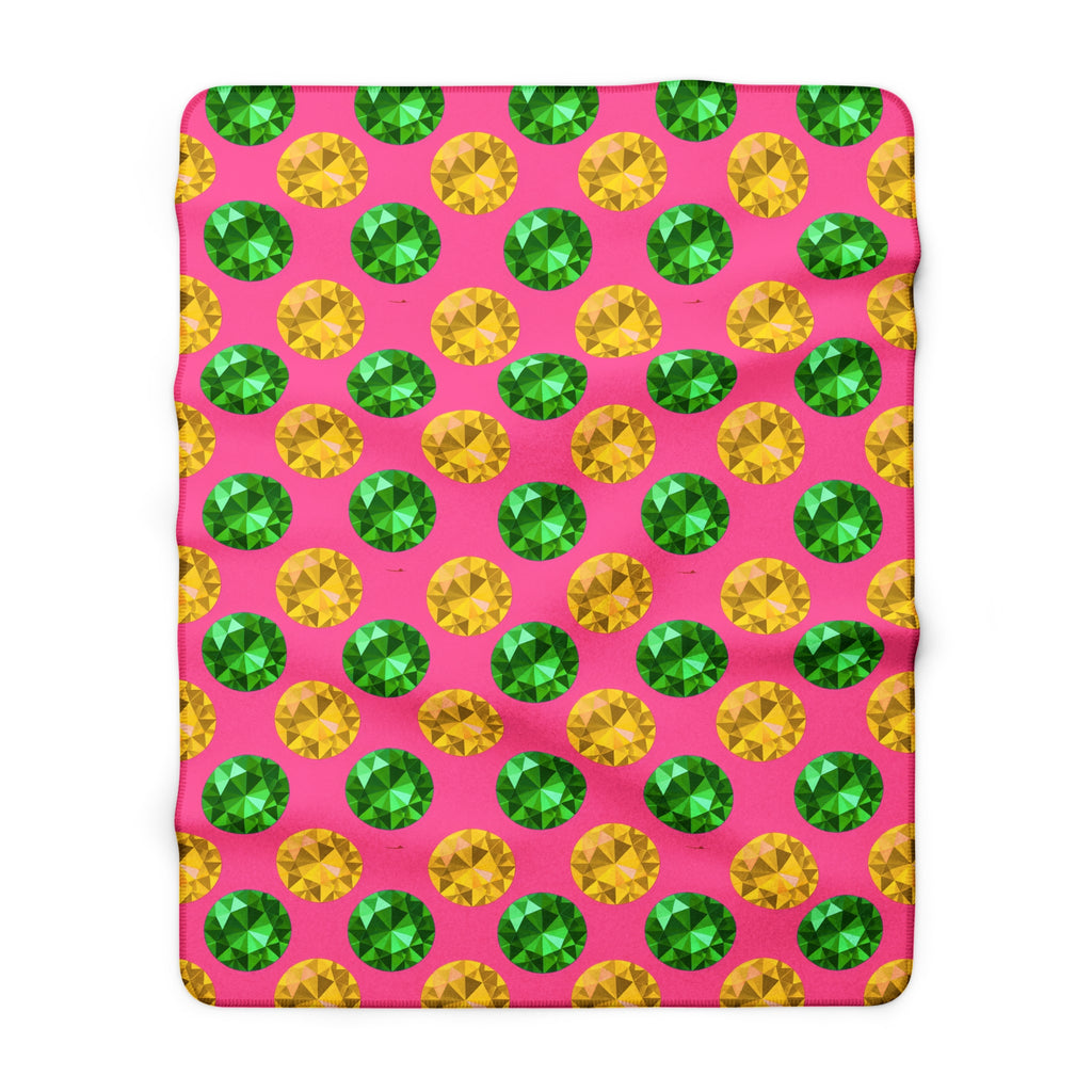 Half-Drop Gem Grid Sherpa Fleece Blanket – Candy Christmas