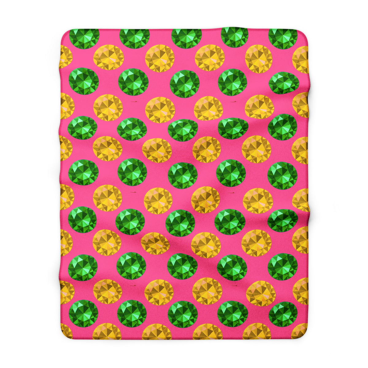 Half-Drop Gem Grid Sherpa Fleece Blanket – Candy Christmas