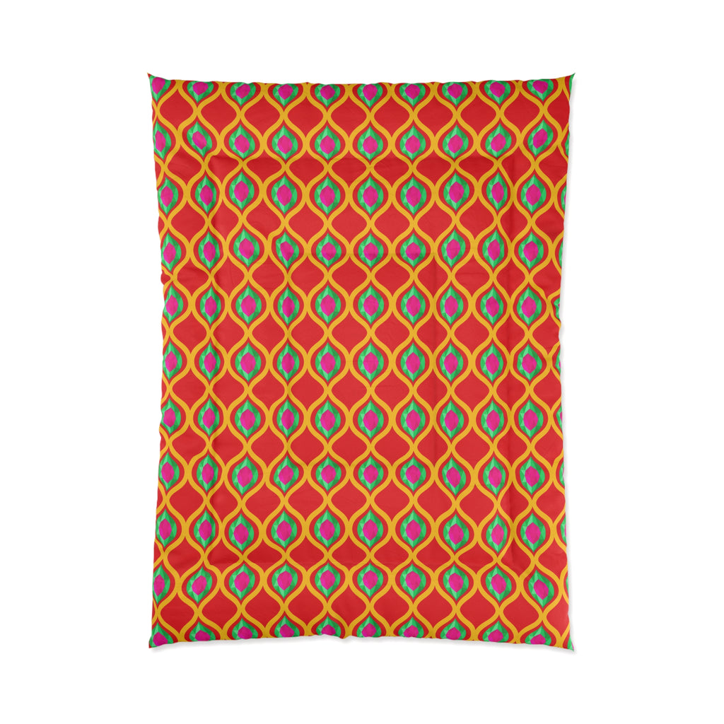 Grand Gold Ogee Lattice II Comforter – Ogee Lattice Geometric Pattern