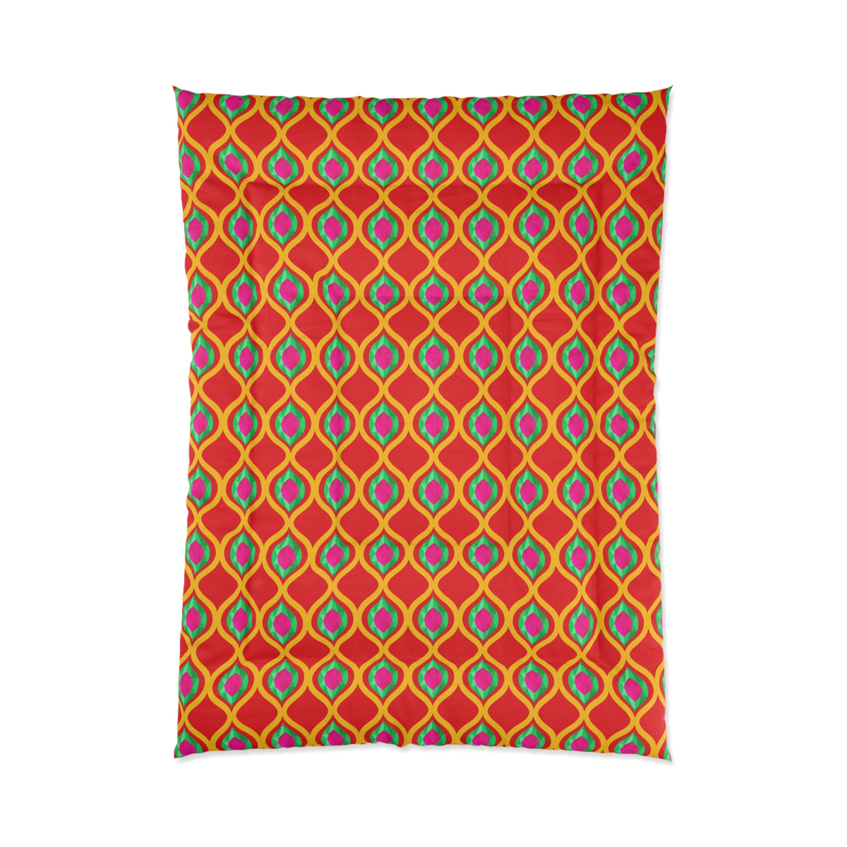 Grand Gold Ogee Lattice II Comforter – Ogee Lattice Geometric Pattern