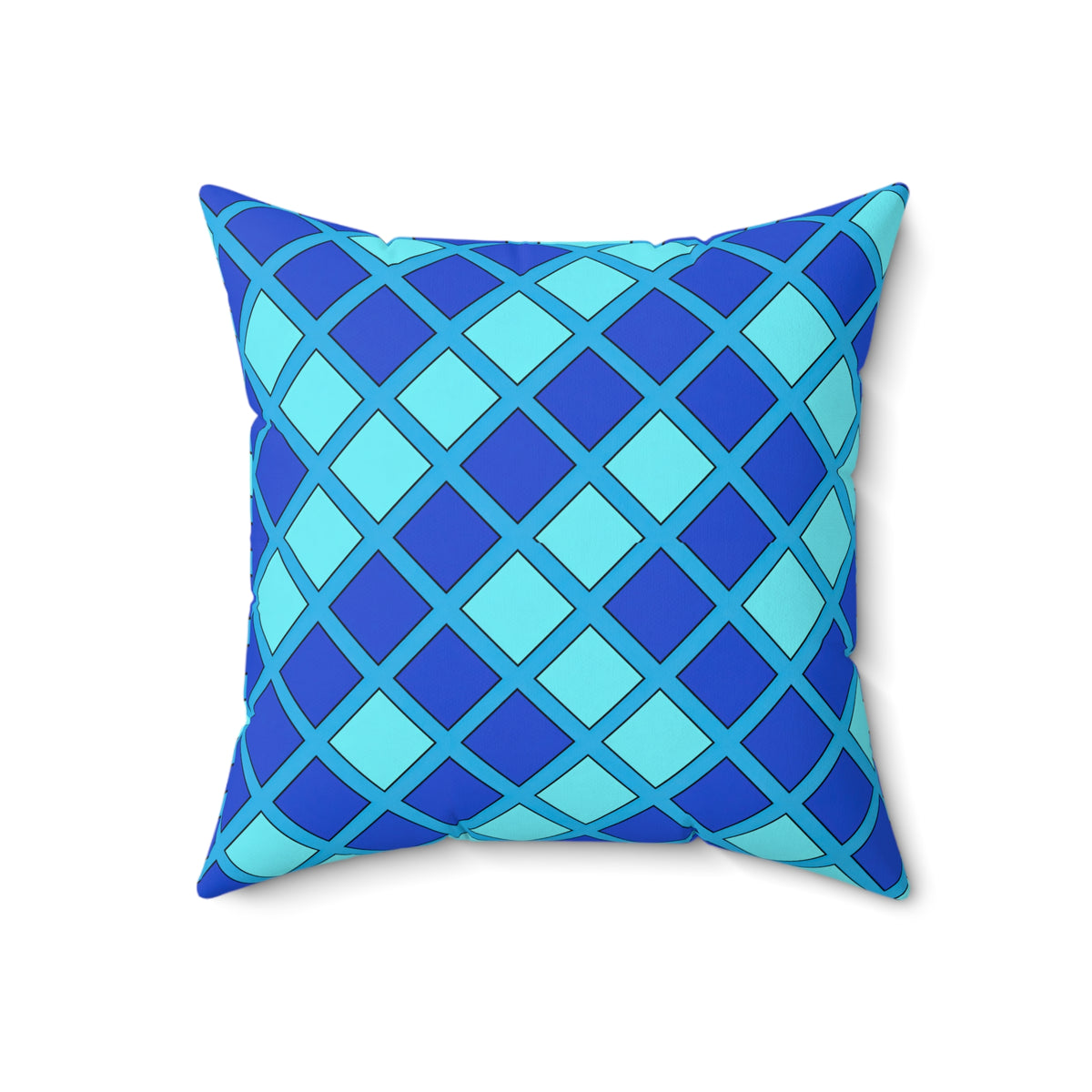 Harlequin Gold Grid Faux Suede Cushion – Ice Jewel