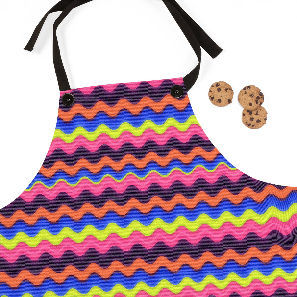 Bold Wave Stripes Apron – Op-Art Pattern