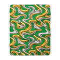 Broad Melting Gold Ribbons Sherpa Fleece Blanket – Liquid Chrome Pattern