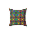 Op-Deco Nested Squares Faux Suede Cushion – Op-Art Deco Pattern