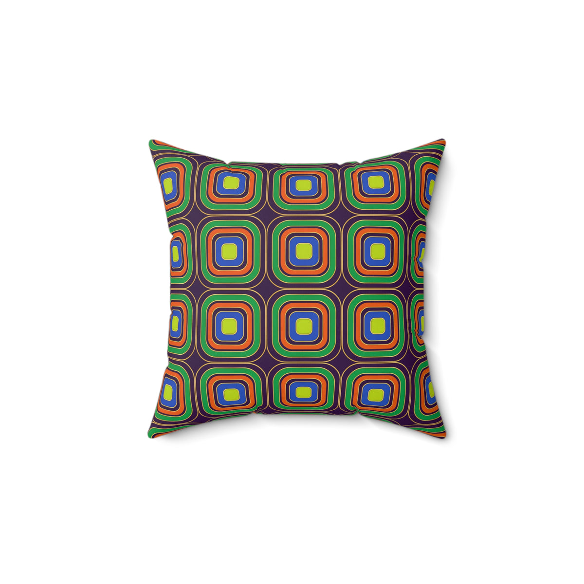 Op-Deco Nested Squares Faux Suede Cushion – Op-Art Deco Pattern
