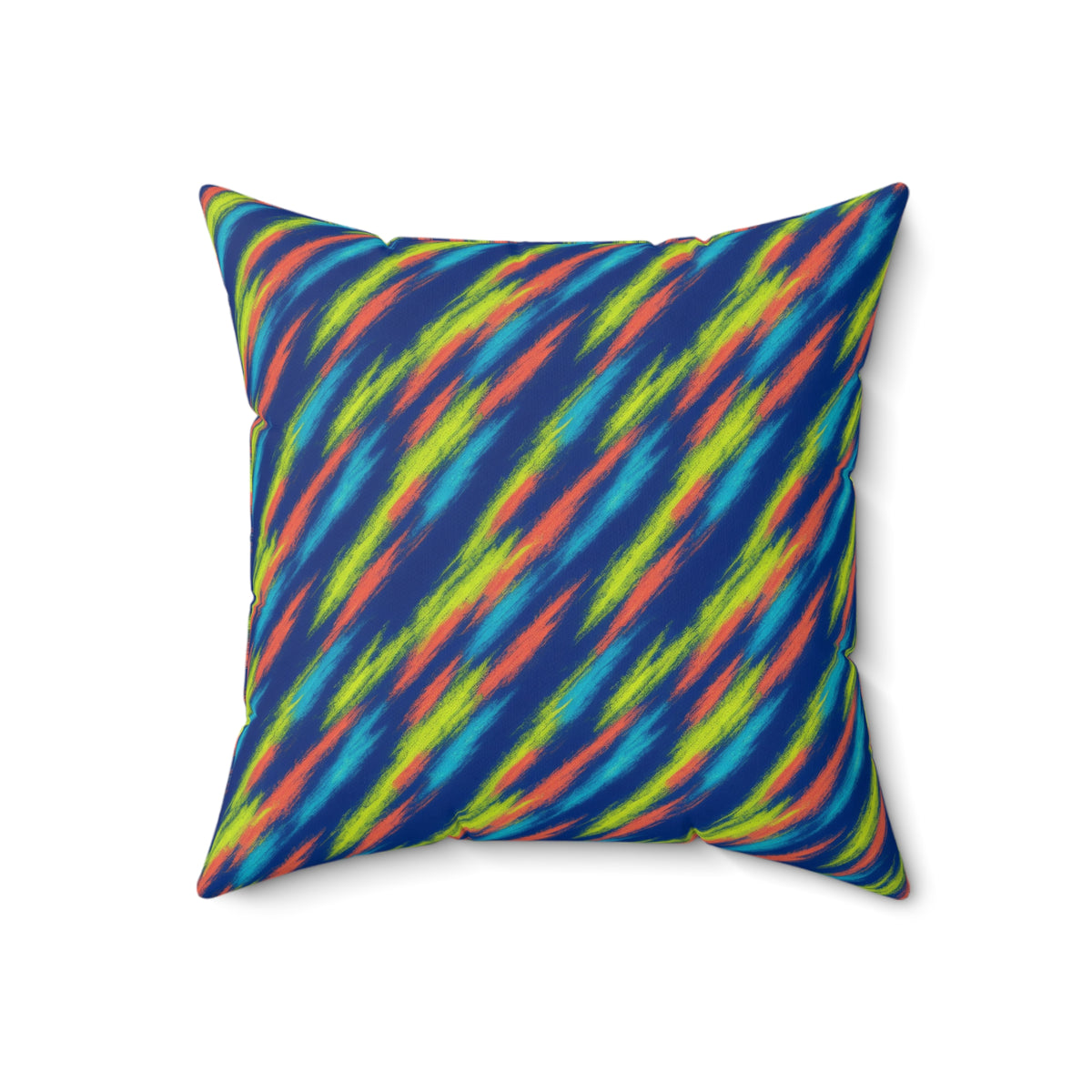 Arashi Neon Streaks Faux Suede Cushion – Shibori Dye Pattern