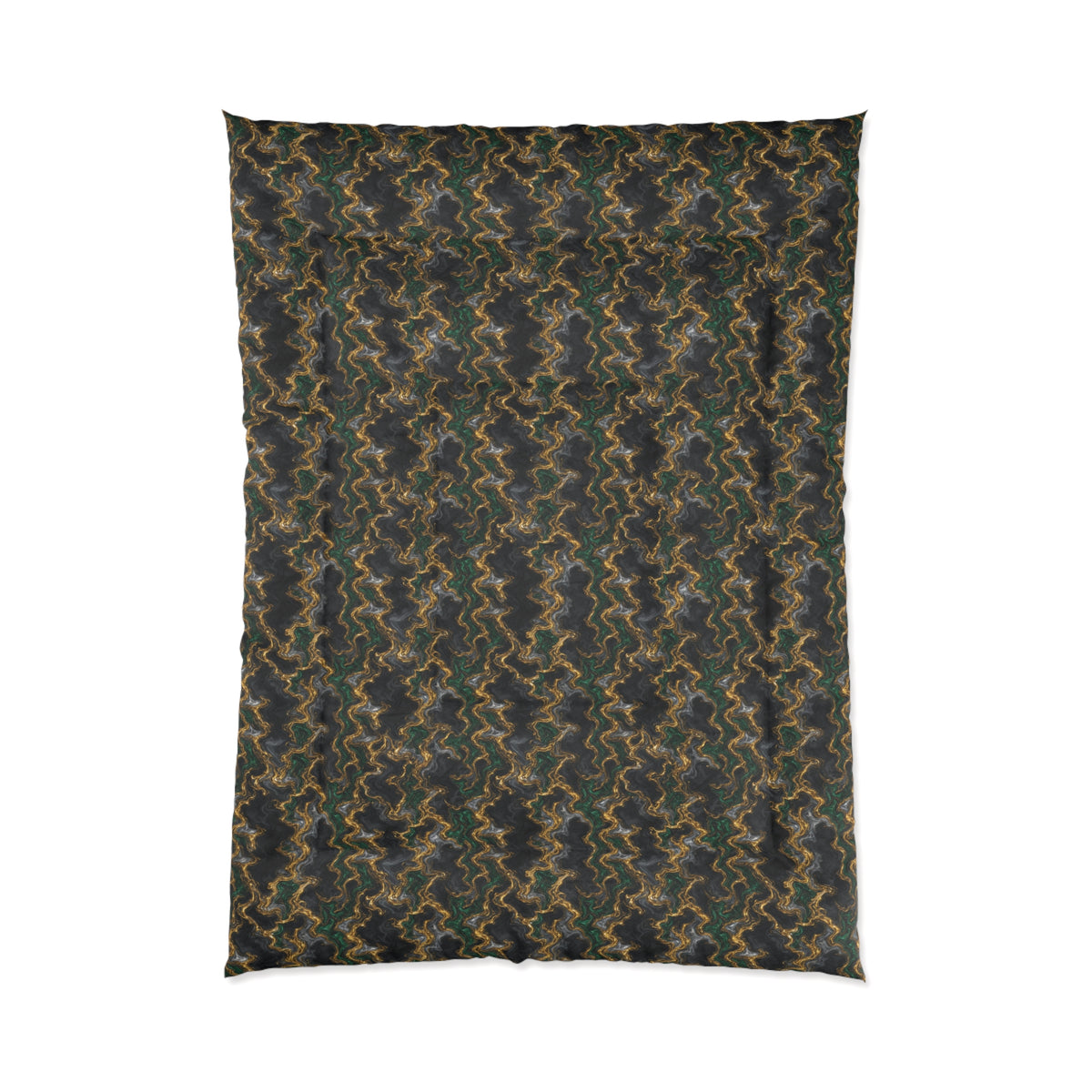 Molten Gold Marble Comforter – Iridescent Fluid Pattern