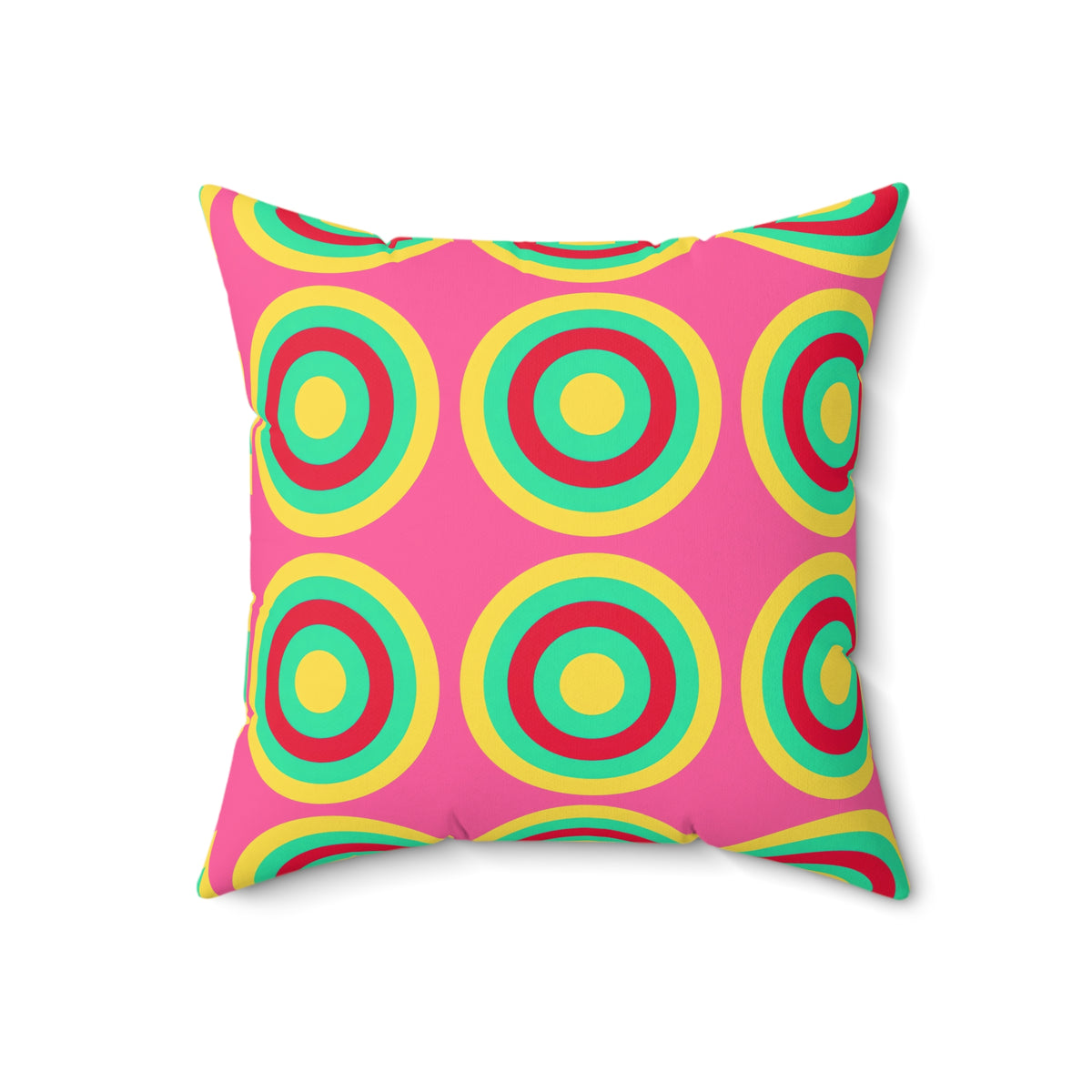 Mega Ring Grid Faux Suede Cushion – Candy Christmas