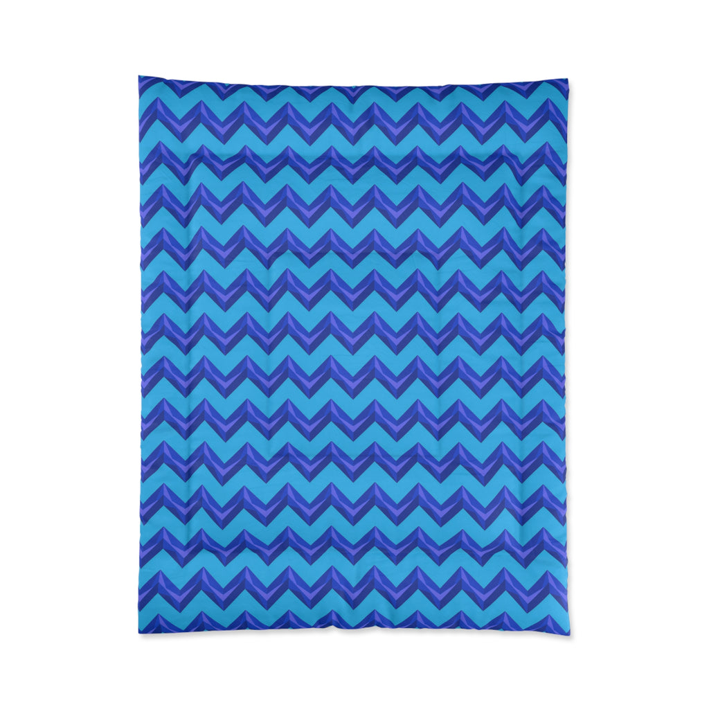 Broad Cut-Gem Chevrons Comforter – Ice Jewel