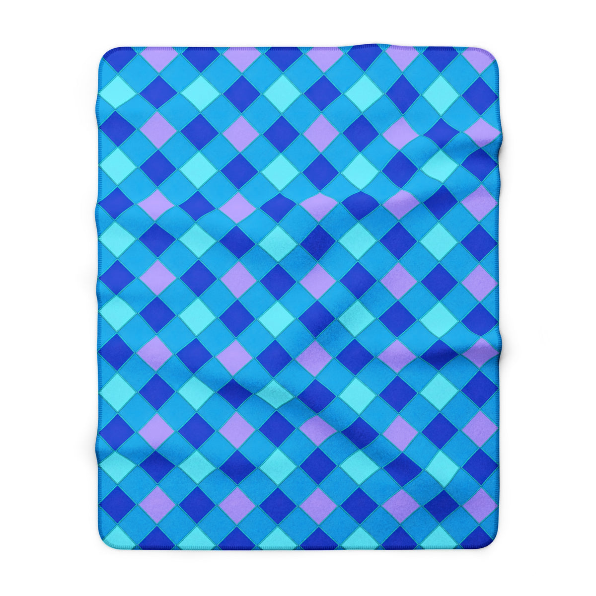 Jewel Harlequin Check Sherpa Fleece Blanket – Ice Jewel