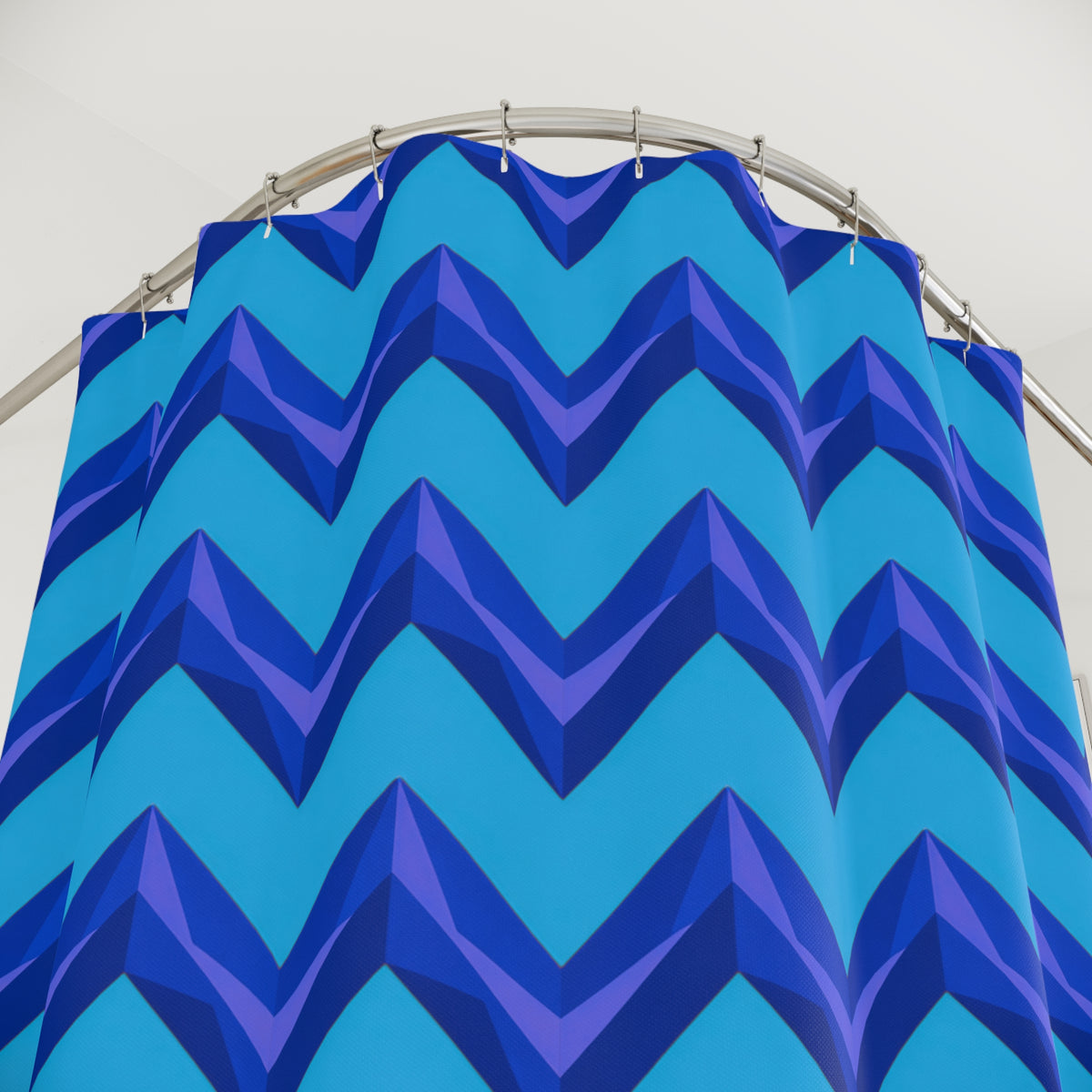 Broad Cut-Gem Chevrons Shower Curtain – Ice Jewel