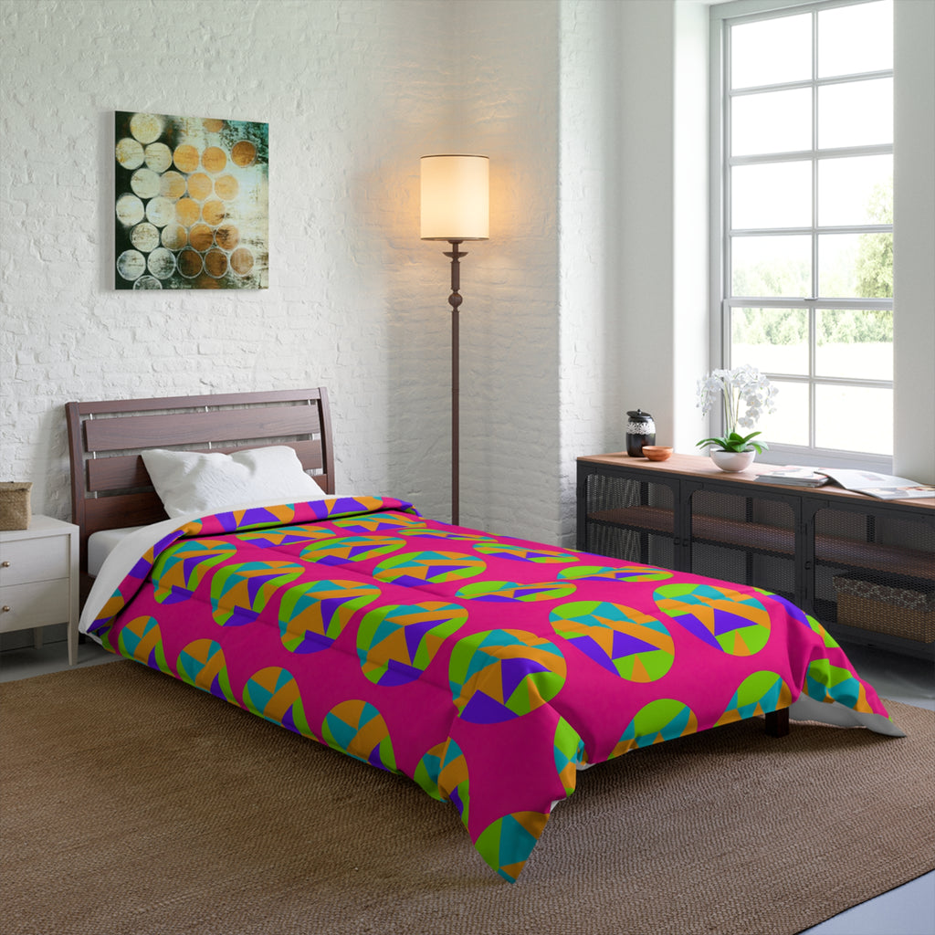 Broken Circle Planes Comforter – Tropical Punch