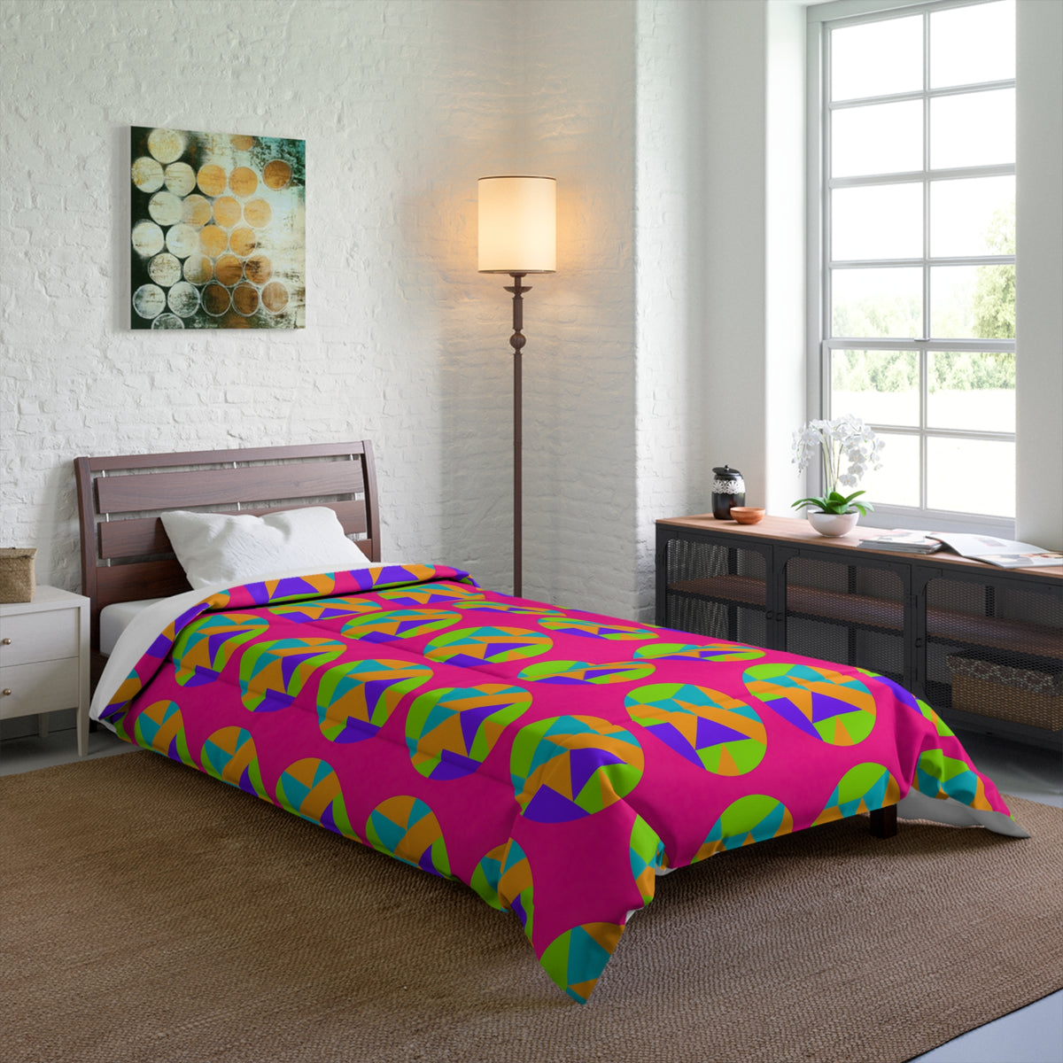 Broken Circle Planes Comforter – Tropical Punch