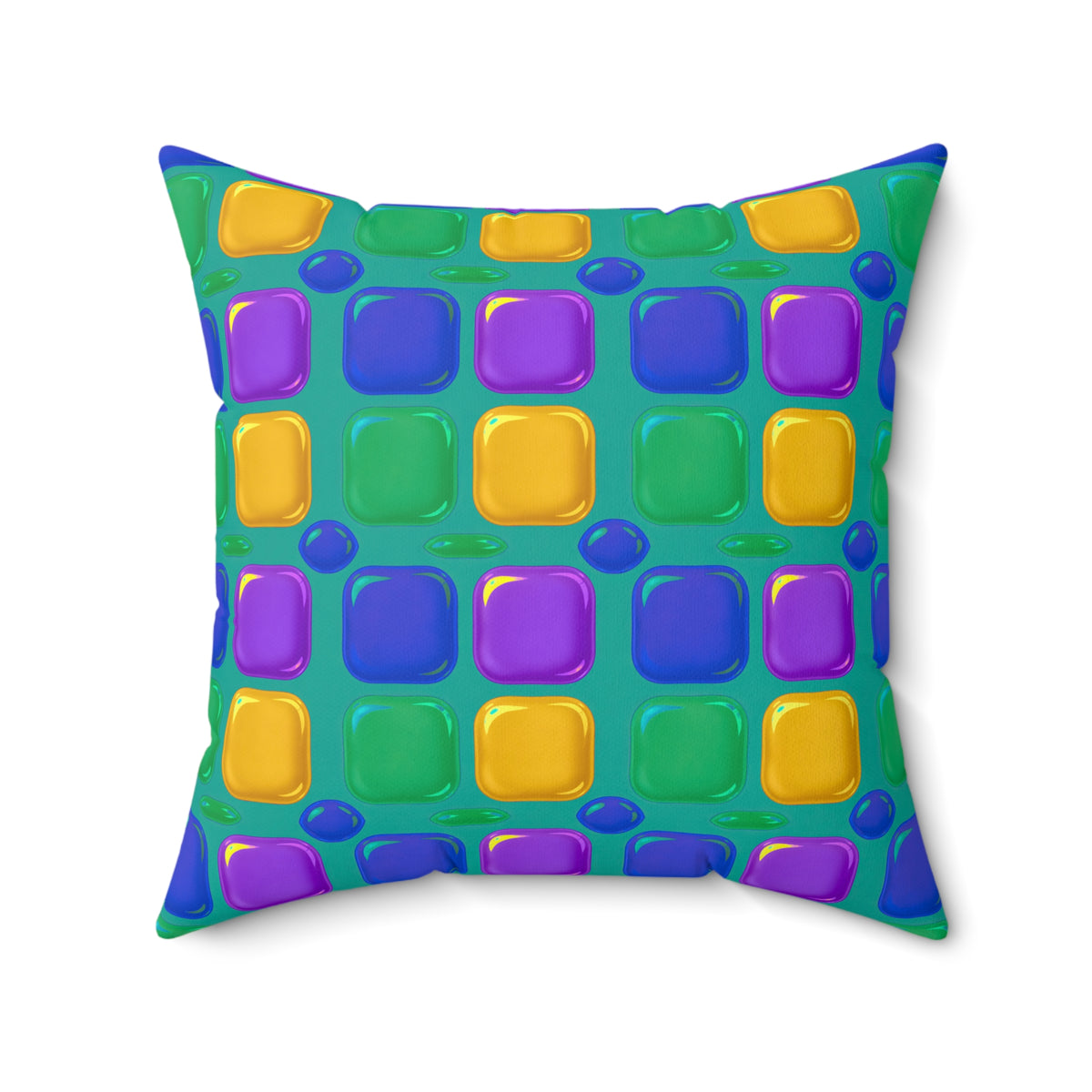 Giant Puffy Glass Cushions Faux Suede Cushion – Peacock Jewel