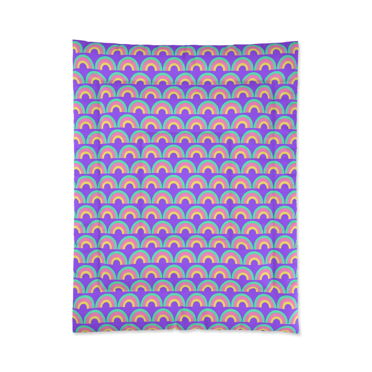 Chromatic Scallop Ripple Comforter – Candy Pastel on Grape