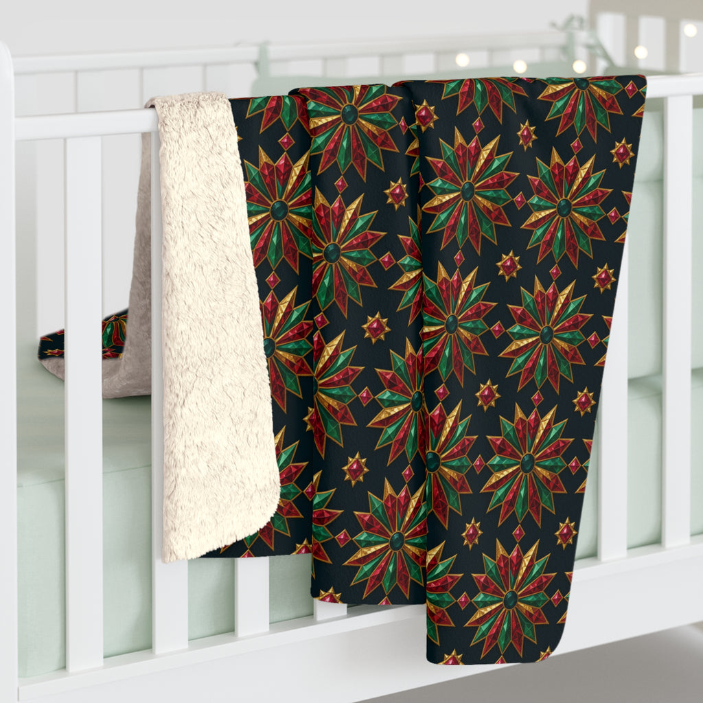 Starburst Medallions Sherpa Fleece Blanket – Kaleidoscopic Pattern