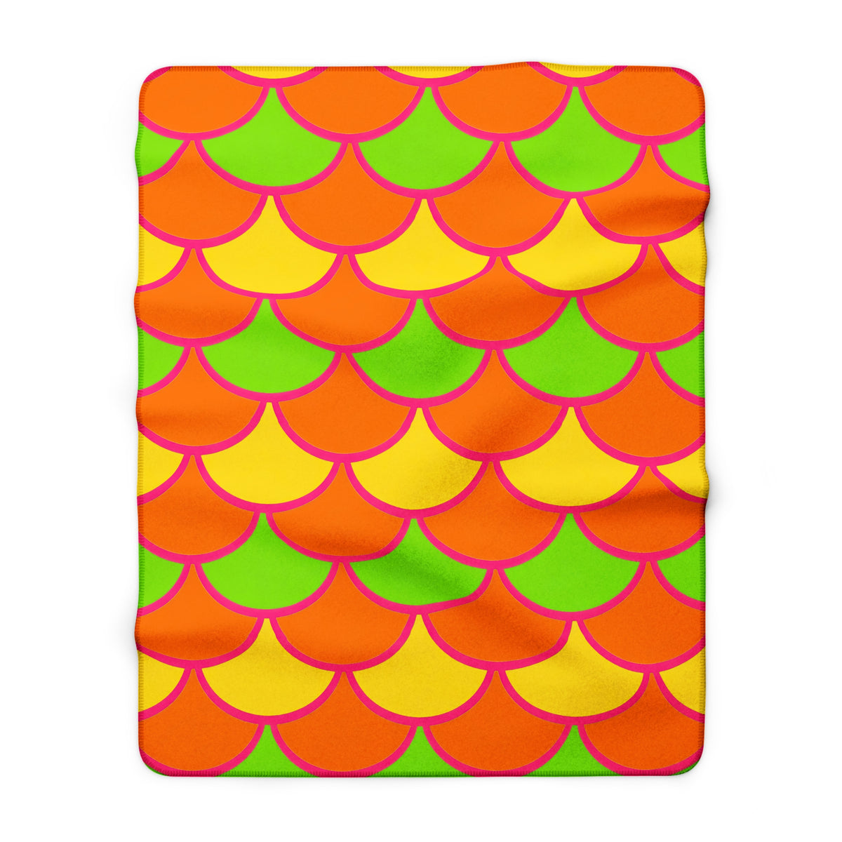 Big Jewel Scales II Sherpa Fleece Blanket – Hot Citrus Festive