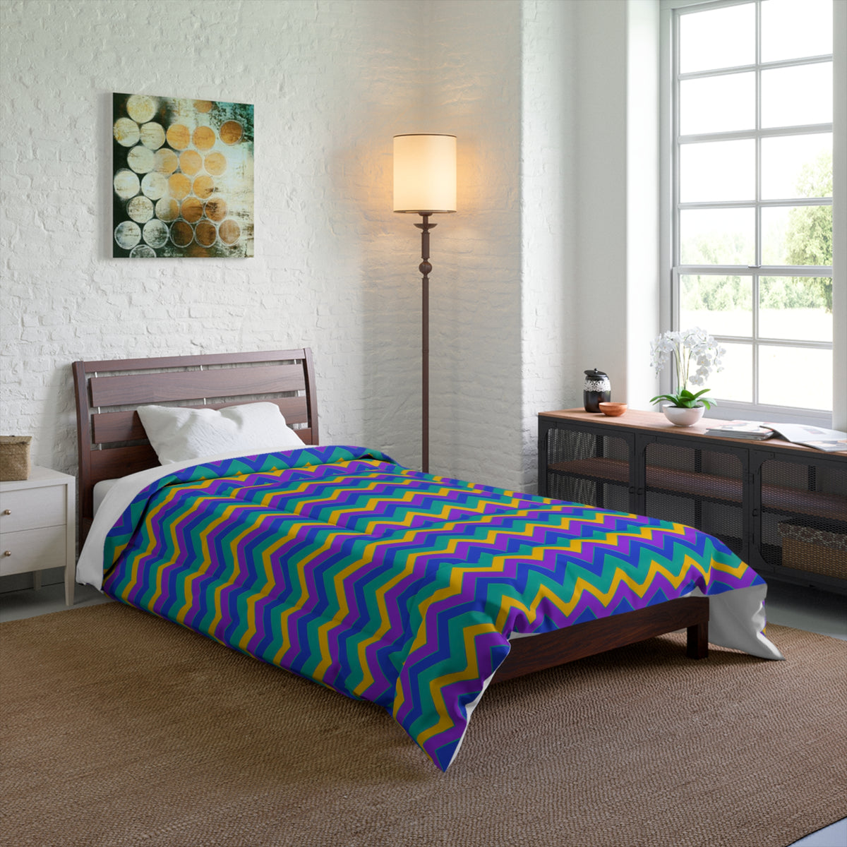 Jewel Chevron Bands Comforter – Peacock Jewel