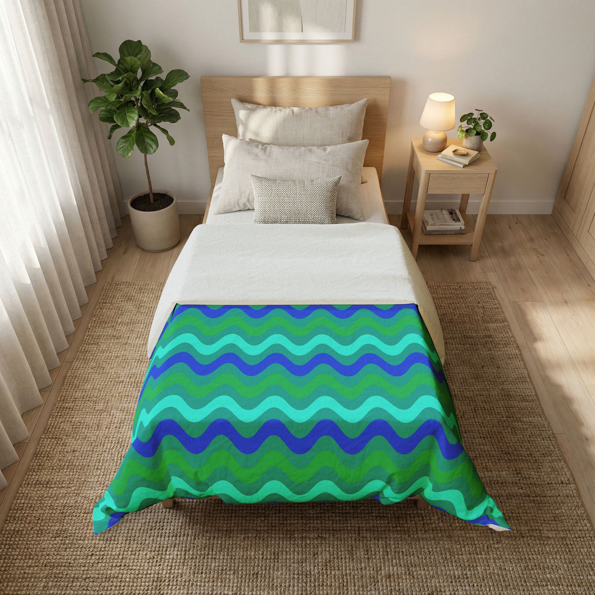 Big Ripple Chevrons Cotton Duvet Cover – Ocean Jewel