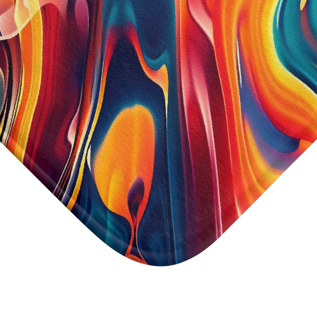 Liquid Rainbow Swirl Bath Mat – Psychedelic Fluid Art