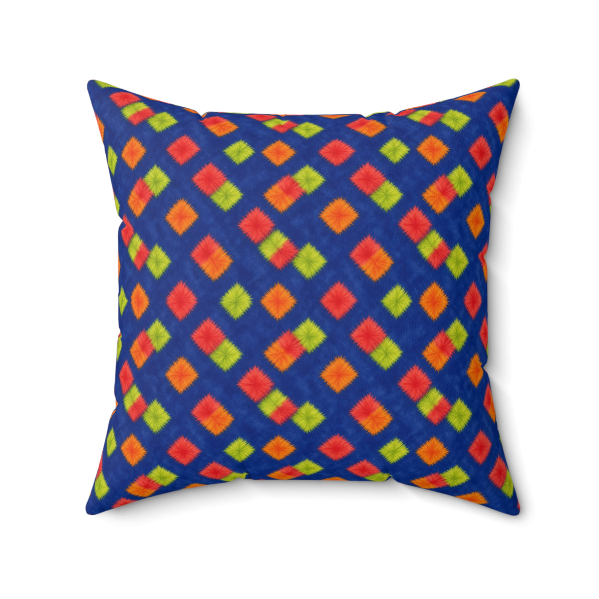 Fold Square Bleed Faux Suede Cushion – Tie-Dye Pattern