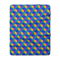 Giant Faceted Cubes II Sherpa Fleece Blanket – Peacock Jewel