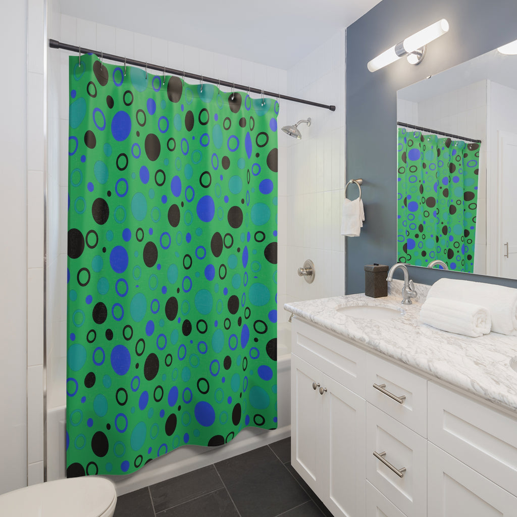 Bubble Outlines Shower Curtain – Ocean Jewel