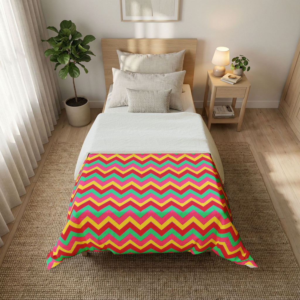 Jewel Chevron Bands Cotton Duvet Cover – Candy Christmas