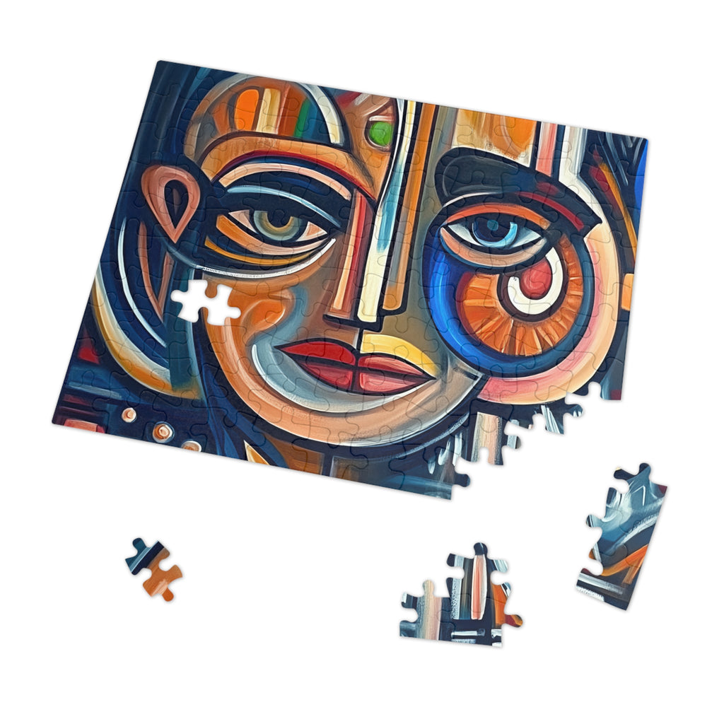 Cubist Face Jigsaw Puzzle with Tin – Cubist Portrait Art