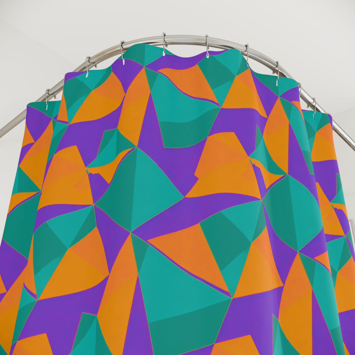 Faceted Gold Panels Shower Curtain – Peacock Jewel