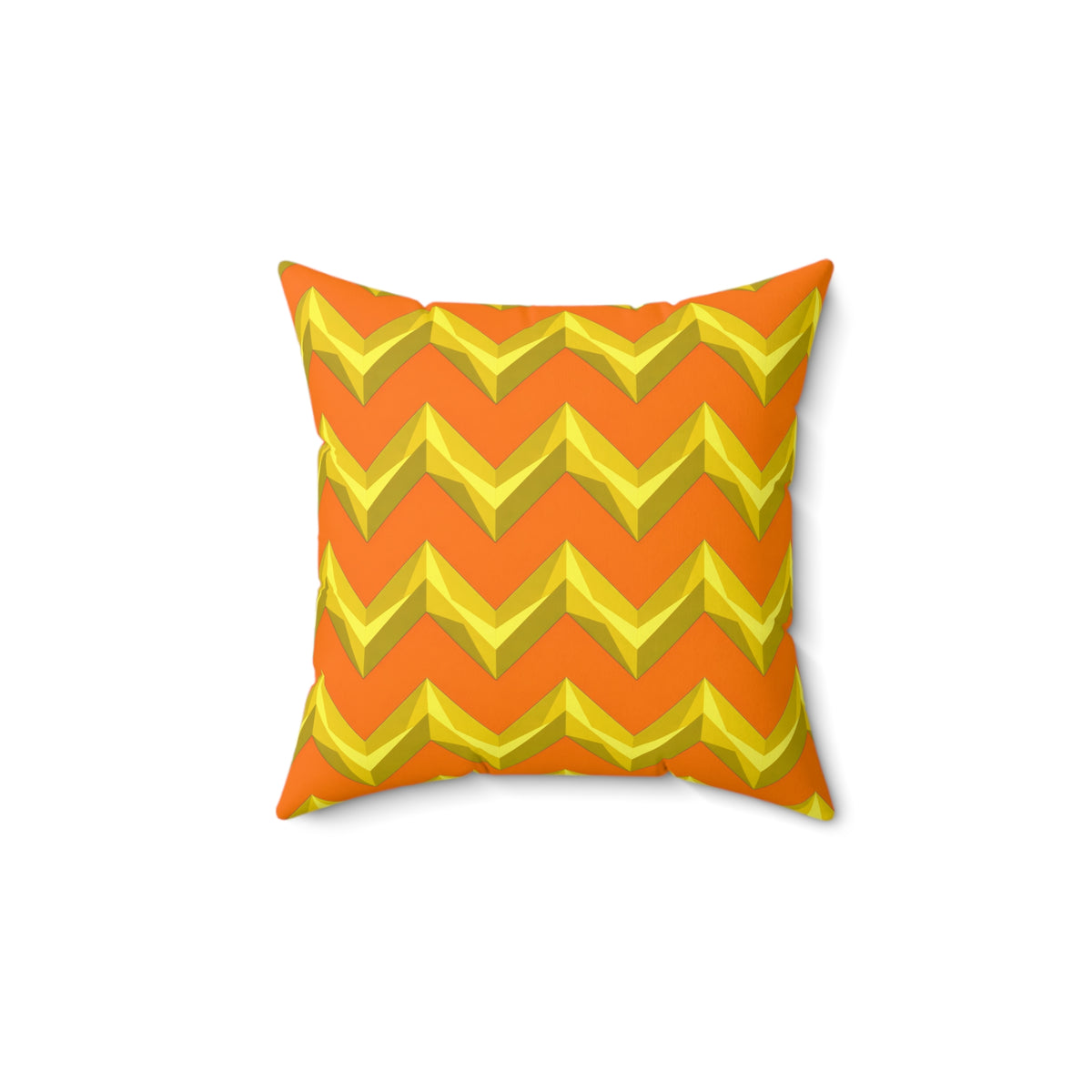 Broad Cut-Gem Chevrons Faux Suede Cushion – Hot Citrus Festive