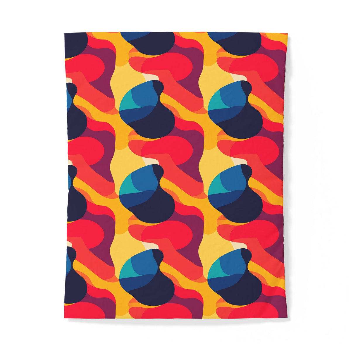 Bold Blob Camo Cotton Duvet Cover – Abstract Shapes Pattern