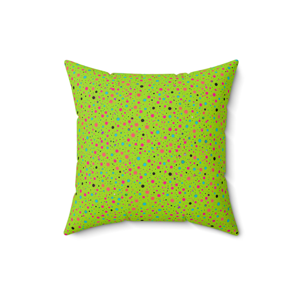 Confetti Spatter Faux Suede Cushion – Tropical Punch