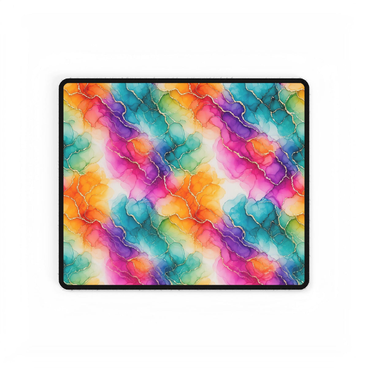 Rainbow Alcohol Ink Bloom Desk Mat