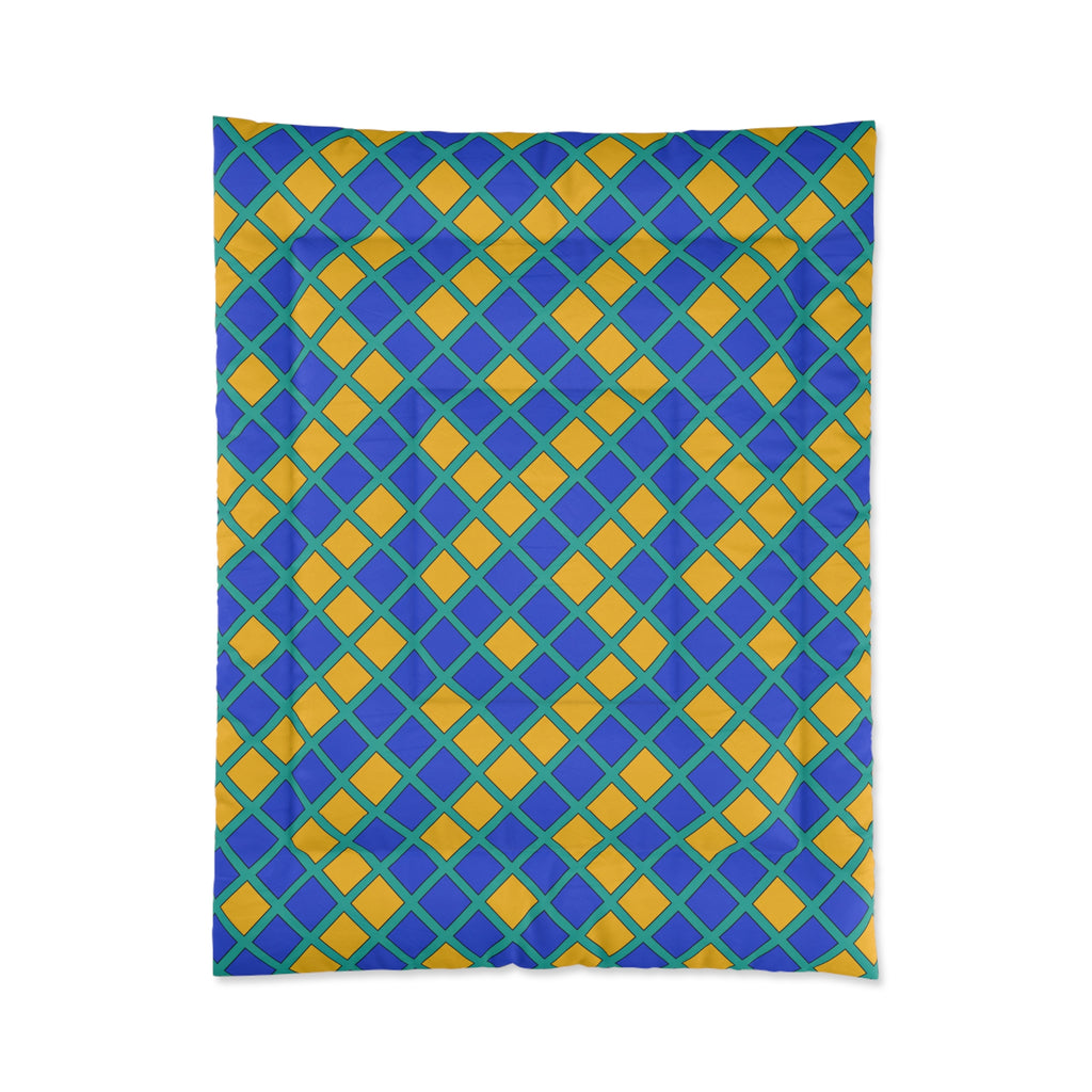 Harlequin Gold Grid Comforter – Peacock Jewel