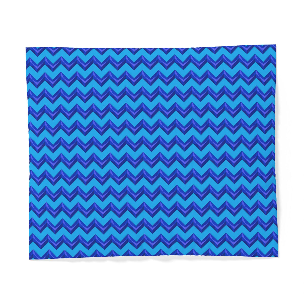 Broad Cut-Gem Chevrons Cotton Duvet Cover – Ice Jewel